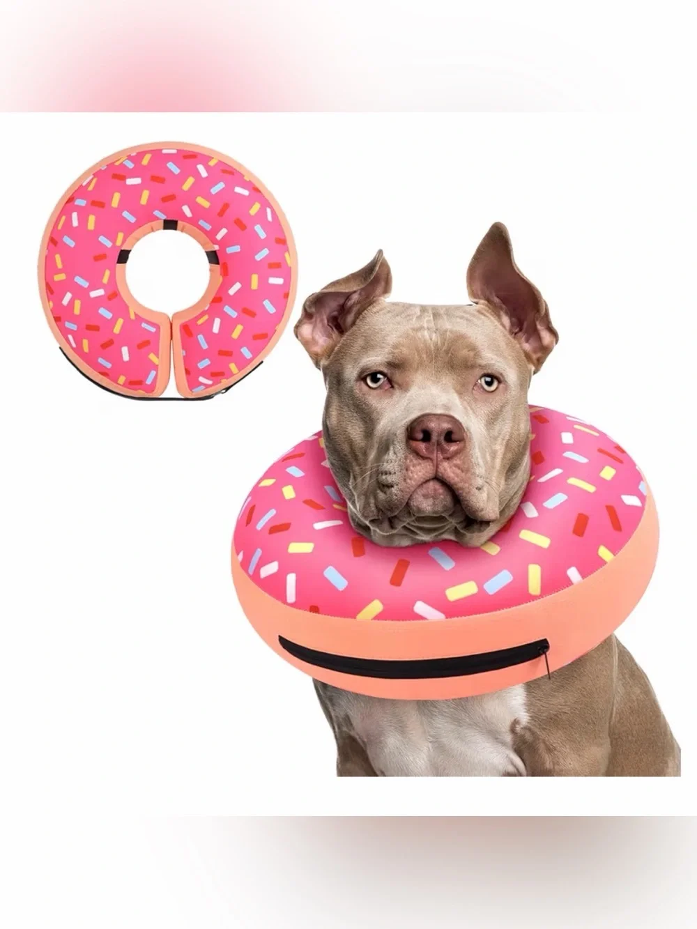 Pink Donut Inflatable Dog Recovery Collar - Pet Comfort E-Collar